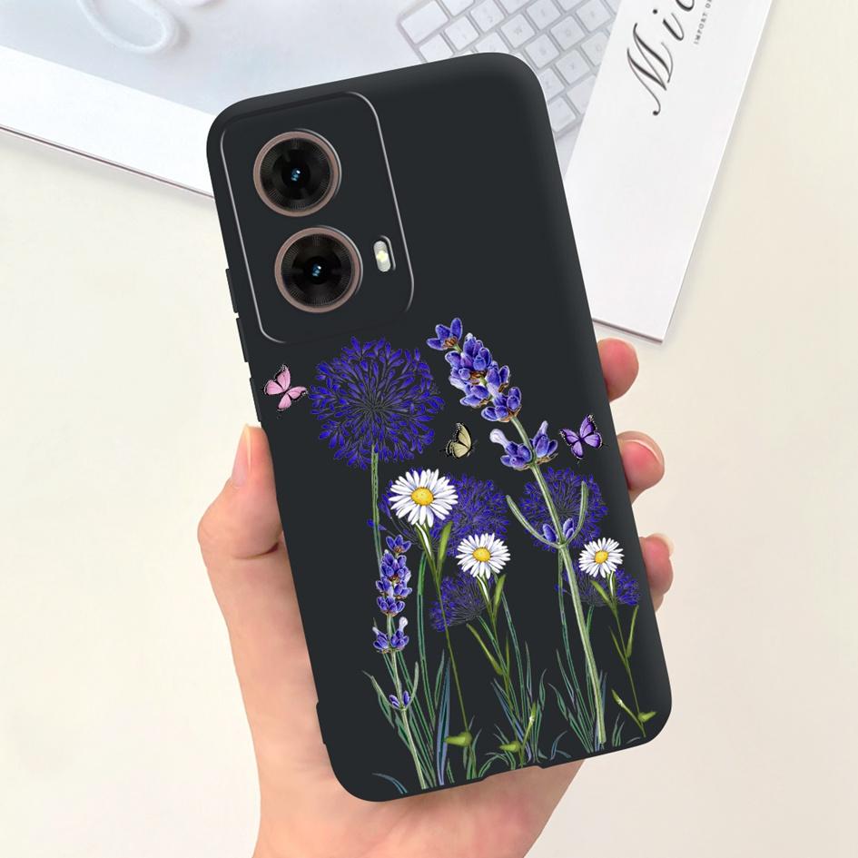 Чехол для Motorola Moto G85 5G 2024 Модный Цветочный Мраморный Мягкий Силикон Защита Камеры Чехол для Телефона Для Moto G85 XT2427-3 Coque