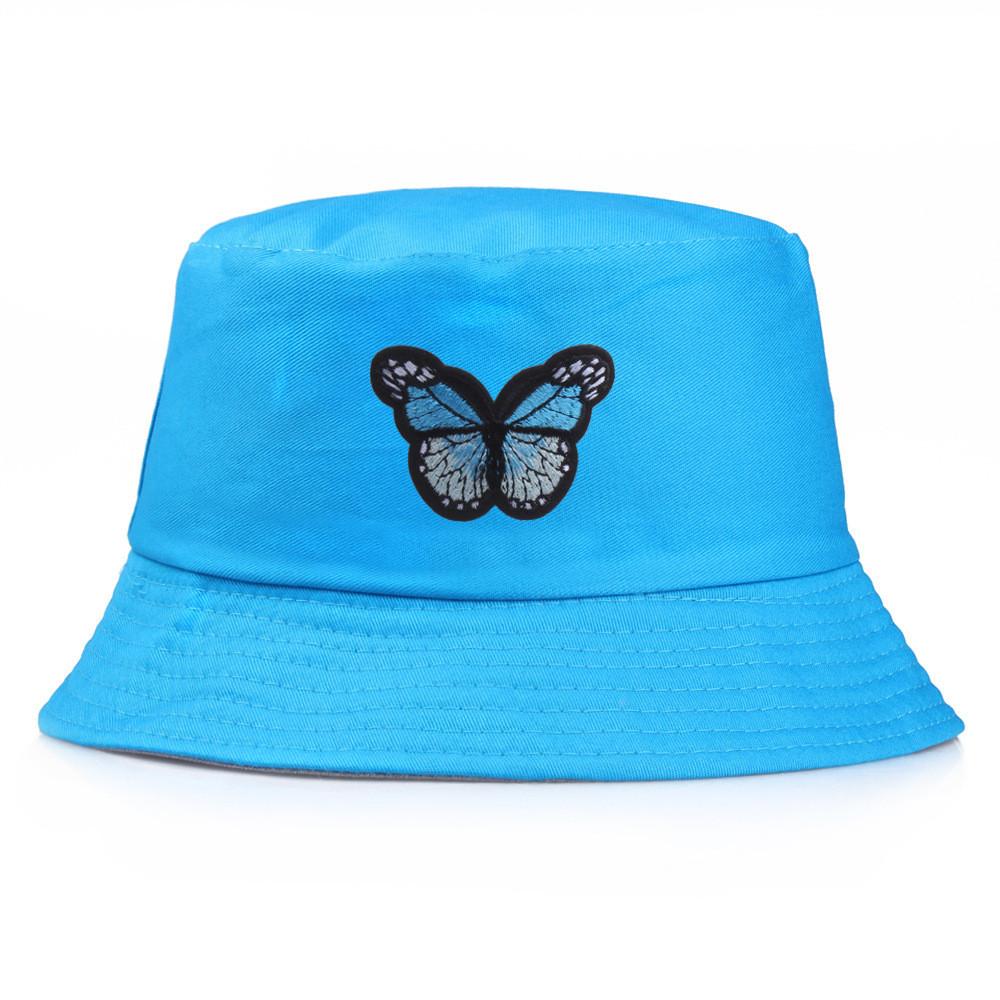 Embroidery Pattern Butterfly Bucket Hat Fisherman Hats Stylish Casual Headwear