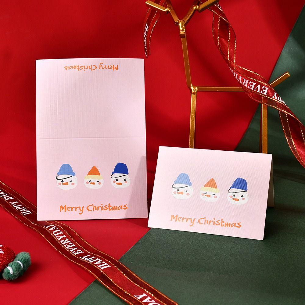 10pcs Invitation Merry Christmas Greeting Cards Thank You Blank Paper Cards Merry Christmas