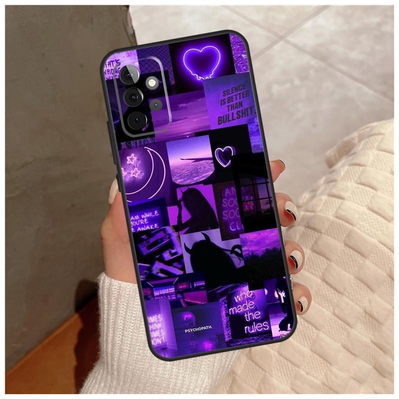 Фиолетовый эстетичный Чехол для Samsung Galaxy A12 A32 A52 A22 A16 A26 A36 A56 A06 A55 A35 A15 A54 A34 A14 A13 A53