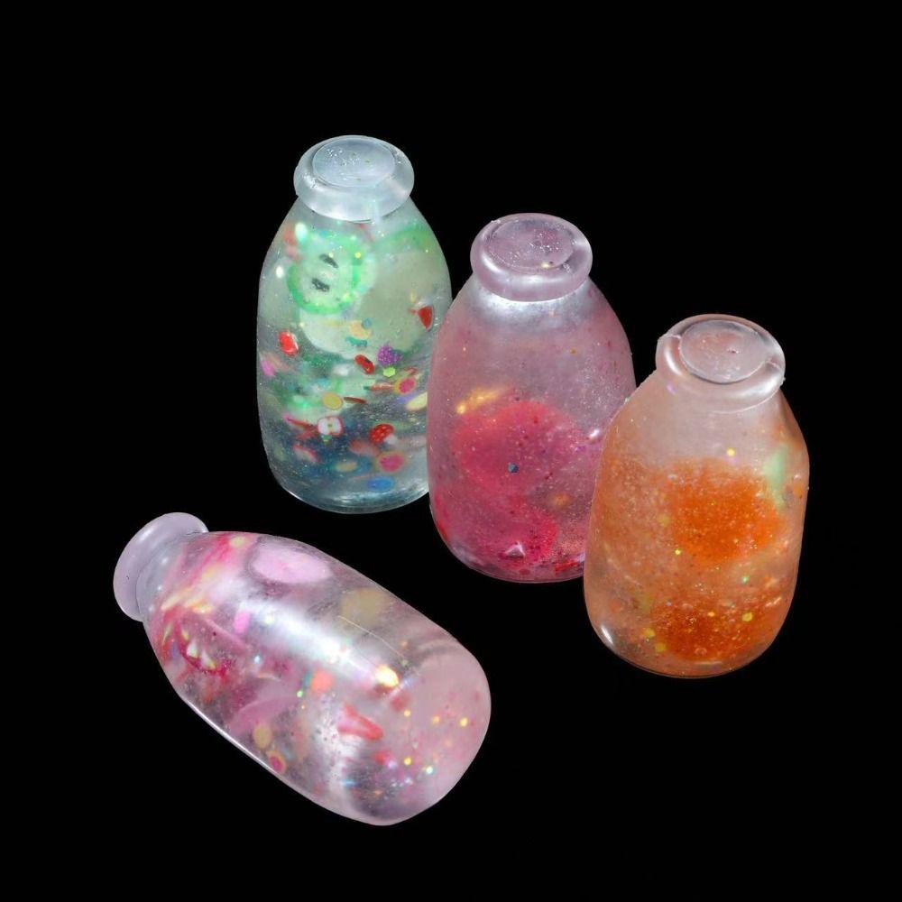 Random Color Transparent Bottle Fidget Toys Transparent Maltose Bottle Squishy Toy DIY Creative