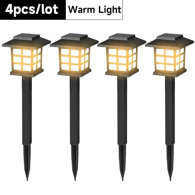 Solar Garden Lights Outdoor Waterproof Pathway Decor Warm White LED Yard Lawn Camping Decorative Landscape Lighting Easy Install