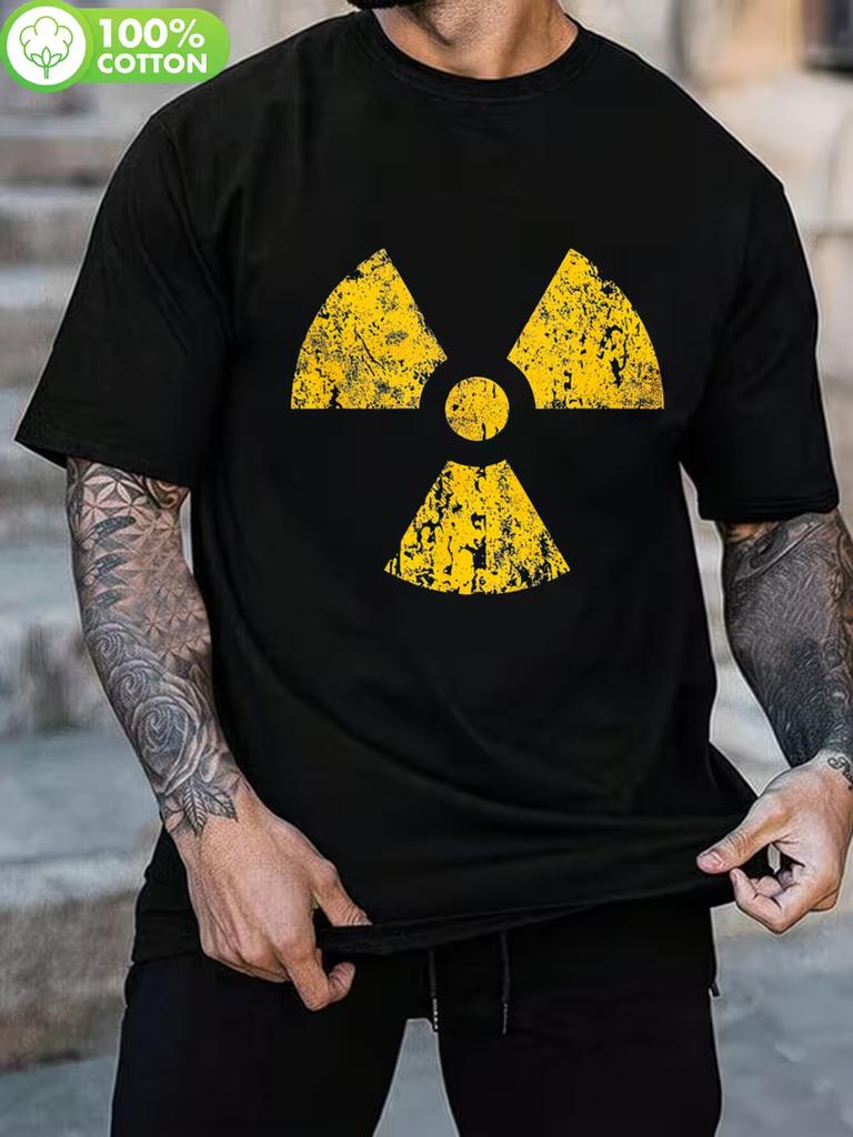 Retro Radioactive Emblem T-Shirt - Made from 100% 180Gsm Heavyweight Fabric