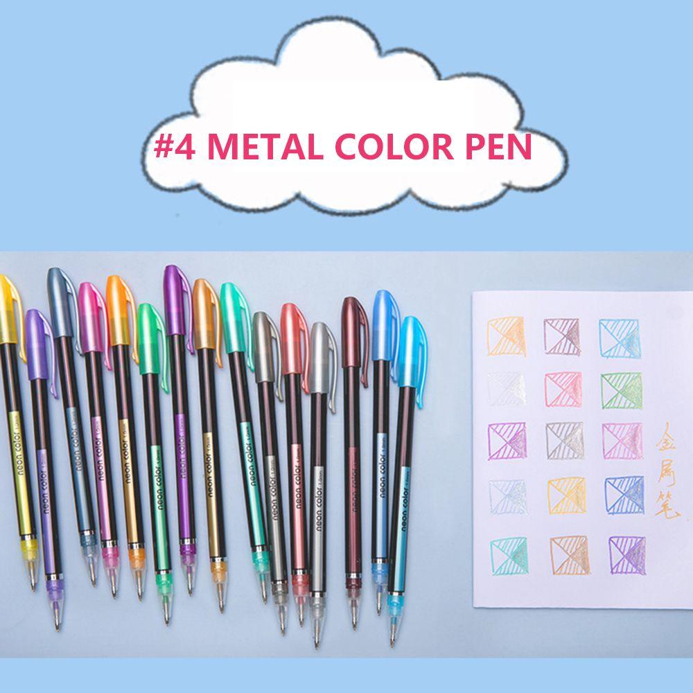 Офисная флеш-ручка для рисования своими руками, цветная ручка с тонким наконечником, маркеры, цветная ручка для подписи, набор блестящих гелевых ручек