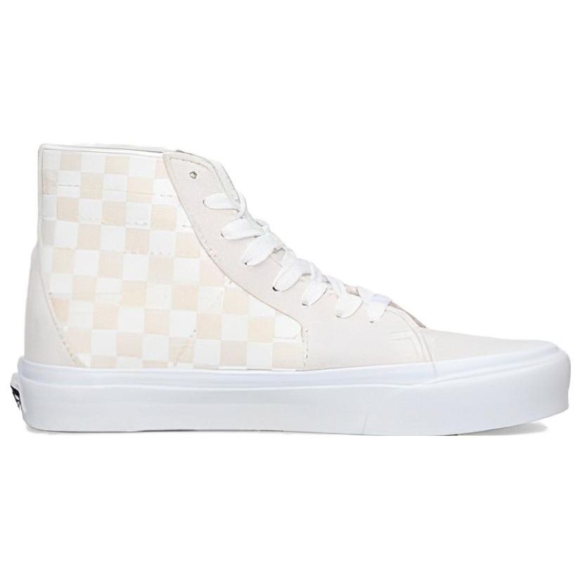 Vans Sk8-Hi конические кроссовки унисекс с кристаллами и боковой полоской в ​​шахматном порядке кремово-белые VN0A7Q62C13
