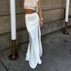 Women's Fashion Split Long Half-body Skirt Spring High Waist Draped Slim Fishtail Half Skirt