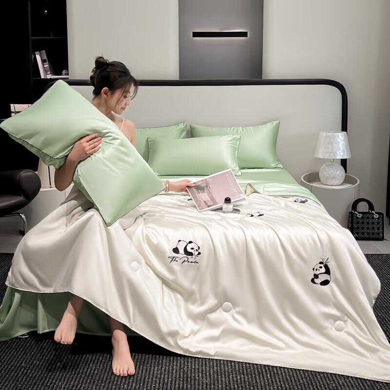 HONGDOU Cooling Washed Silk Feel Summer Quilt Set