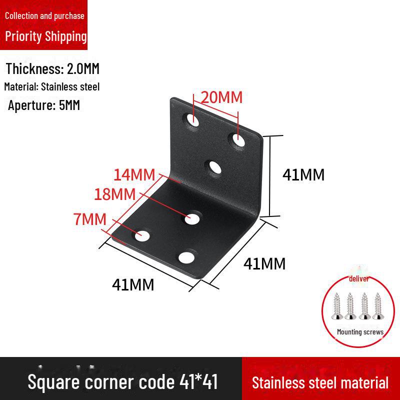 Кронштейн для полок L-образной формы из нержавеющей стали, соединитель под прямым углом 90 градусов