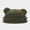 Street Fashion Bear Ear & Iron Ring Brimless Hat - Unisex Trendy Korean Hip Hop Style