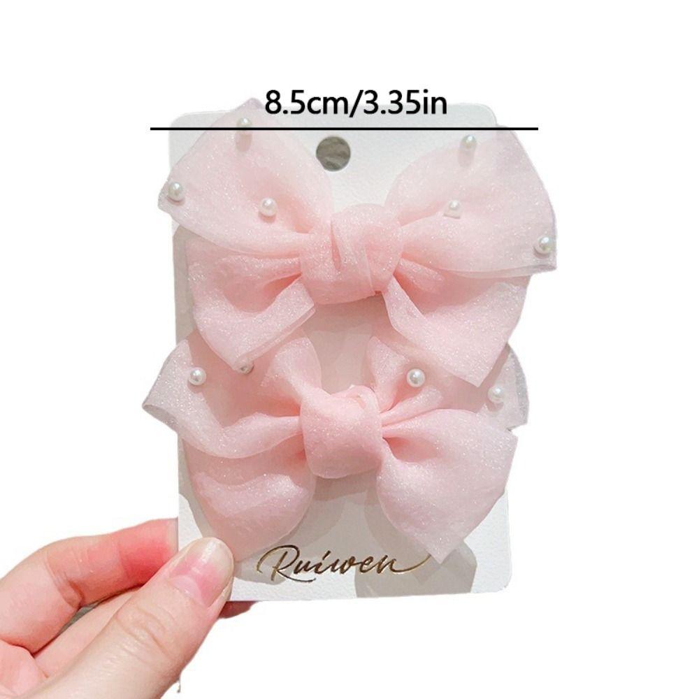 2 шт./набор заколки-банты для волос с искусственным жемчугом, многоцветные головные уборы, новые боковые заколки