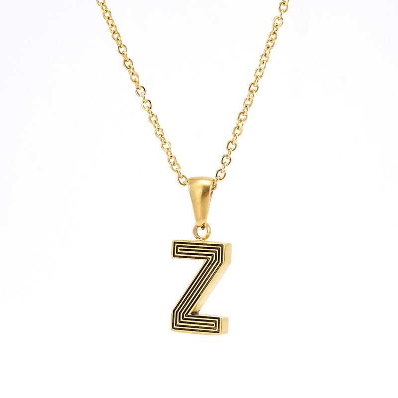 Новое ожерелье с буквой из нержавеющей стали, мужское и женское, нишевое, универсальное, легкая роскошь, цепочка из титановой стали, ювелирное изделие