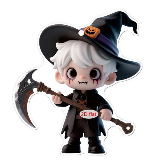 Yousheng 2D Акриловая подвеска Ведьма Готическая подвеска Мультяшная ведьма Хэллоуинское украшение для рюкзака, автомобиля, брелок-декор