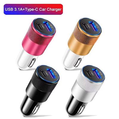 3.1A USB Автомобильное зарядное устройство Type C Быстрая зарядка Адаптер для телефона Для iPhone Xiaomi PD Зарядное устройство для телефона Автомобильный адаптер Розетка Прикуривателя