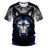 Kids Animal Wolf T Shirt for Boys Summer Autumn Children's Wolf Clothes Short Sleeved Breathable Cartoon Print Cool Wolf Tops