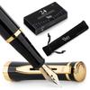 Щетка Wordsworth Black Steel с покрытием 18K, чернила для кисти, сменная чернильная вода, японский подарок, золотистый декоративный, подходит для мужчин и женщин, а также рукав, ультратонкий