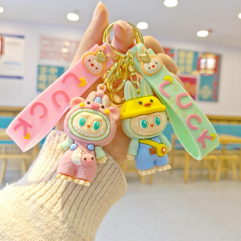 Drab Cartoon Keychain Cute Couple Schoolbag Pendant Car Key Chain Doll Machine