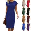 Women's Fashion Loose Round Neck Sleeveless Pleated Casual Solid Color Dresses
