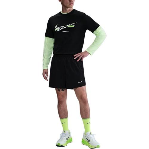 Nike Дышащая черная футболка с коротким рукавом и круглым вырезом с логотипом для мужчин