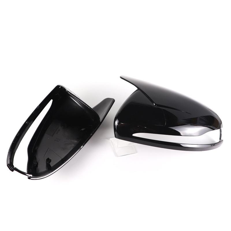 For Mercedes-Benz B, C, E, S, CLS, GLA, GLC W205 carbon fiber pattern /Glossy Black bull horn replacement mirror cover