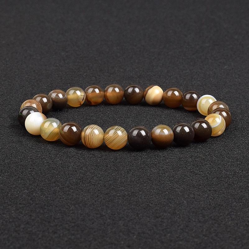 Браслет из натурального камня, апатит, лазурит, агат, кристалл, тигровый глаз, высококачественные бусины из драгоценных камней, браслет для мужчин, ювелирные изделия