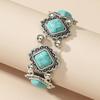 Ethnic Style Personalized Retro Combination Bracelet Women's Turquoise Elastic Bracelet Gem Bosi Jewelry Bracelet AVE