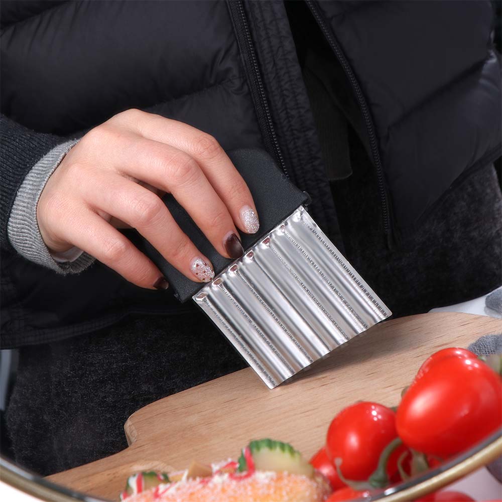 Multi-Functional Wavy Chopper Stainless Steel Vegetable Cutter Crinkle Cutter Food Preparation