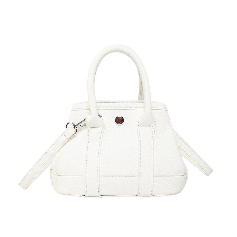 Solid color temperament lychee pattern portable small bag women's versatile senior sense business commuter style messenger bag