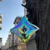 Градиентный подвесной колокольчик-ветерник, разноцветное сердце, цветок, 3D вращающиеся колокольчики, домашний декор, эффект струящегося света