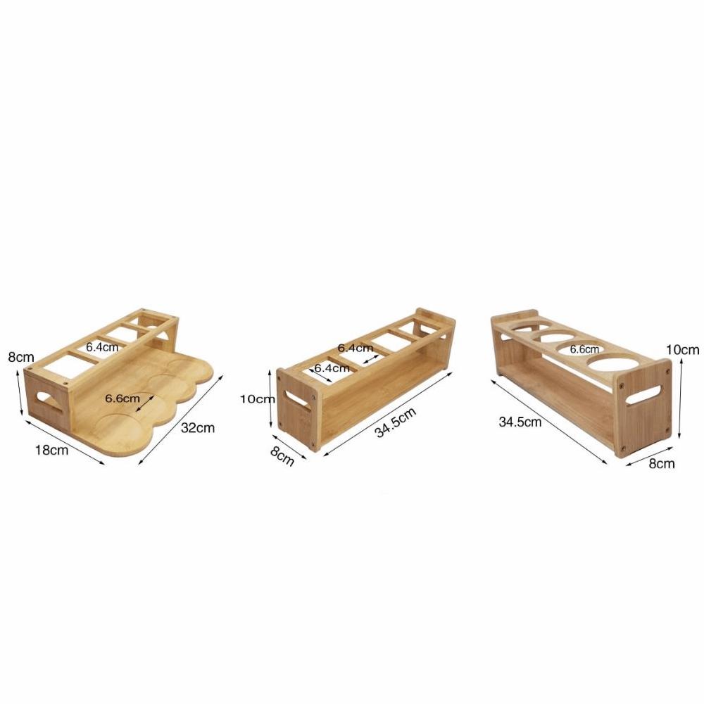 Round Square Kitchen Storage Shelf Bamboo Oil Bottle Rack Seasoning Can Storage Rack Resturant