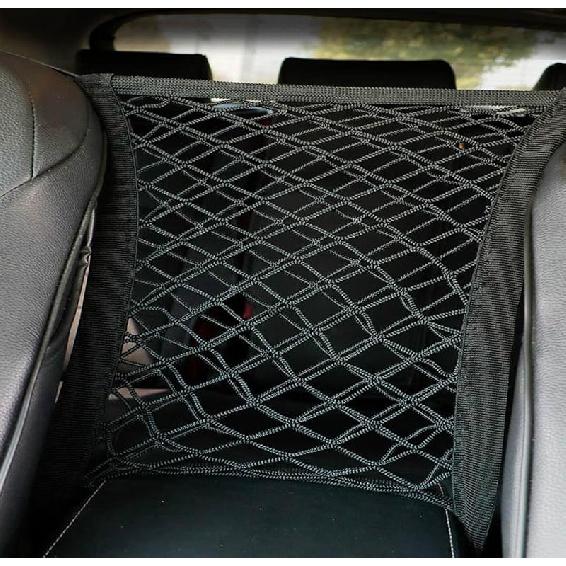 Universal Car Front Seat Net Pocket Organizer,Stretchable Hanging Storage Net Bag Purse Holder For Car,Barrier Of Backseat Dog Or Kids