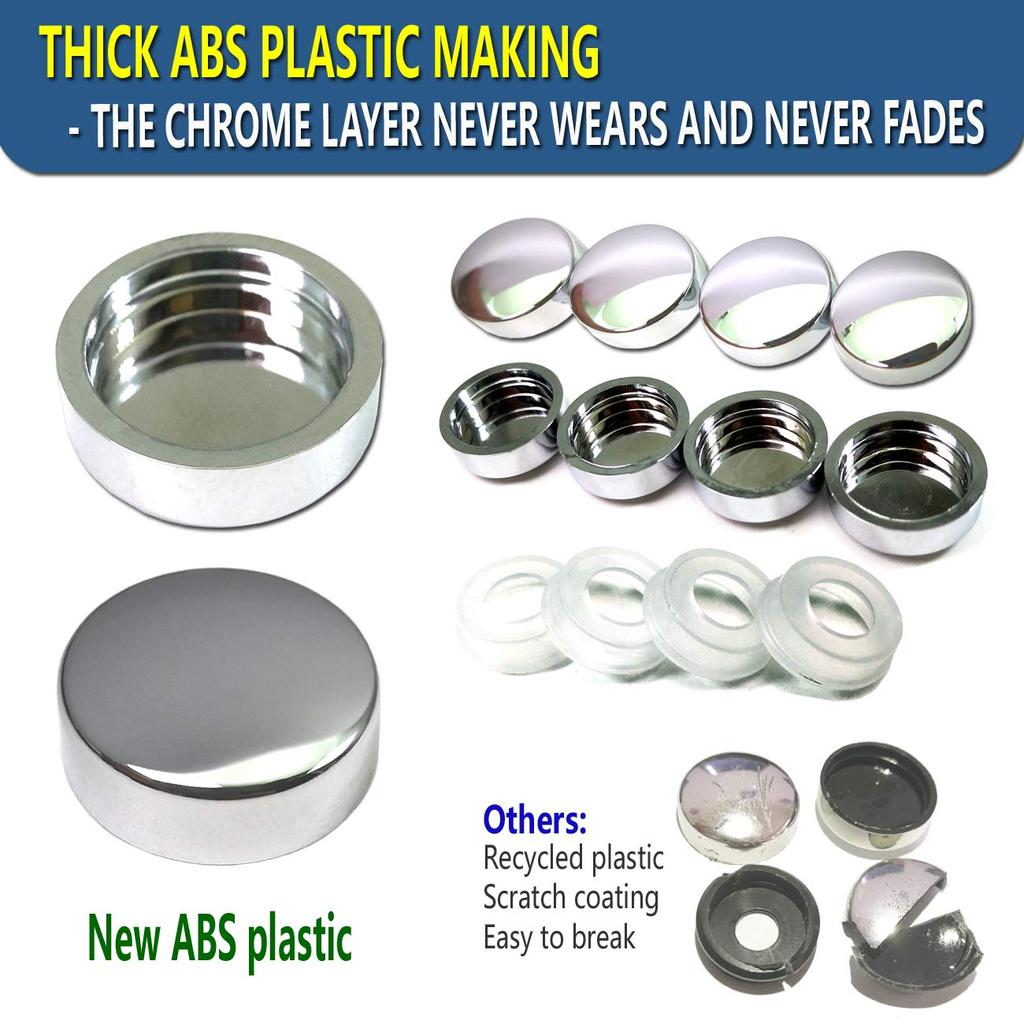 Винты для номерных знаков из нержавеющей стали - Антикоррозийные болты для автомобильных табличек для крепления рамок переднего или заднего номерного знака с черными колпачками (М6