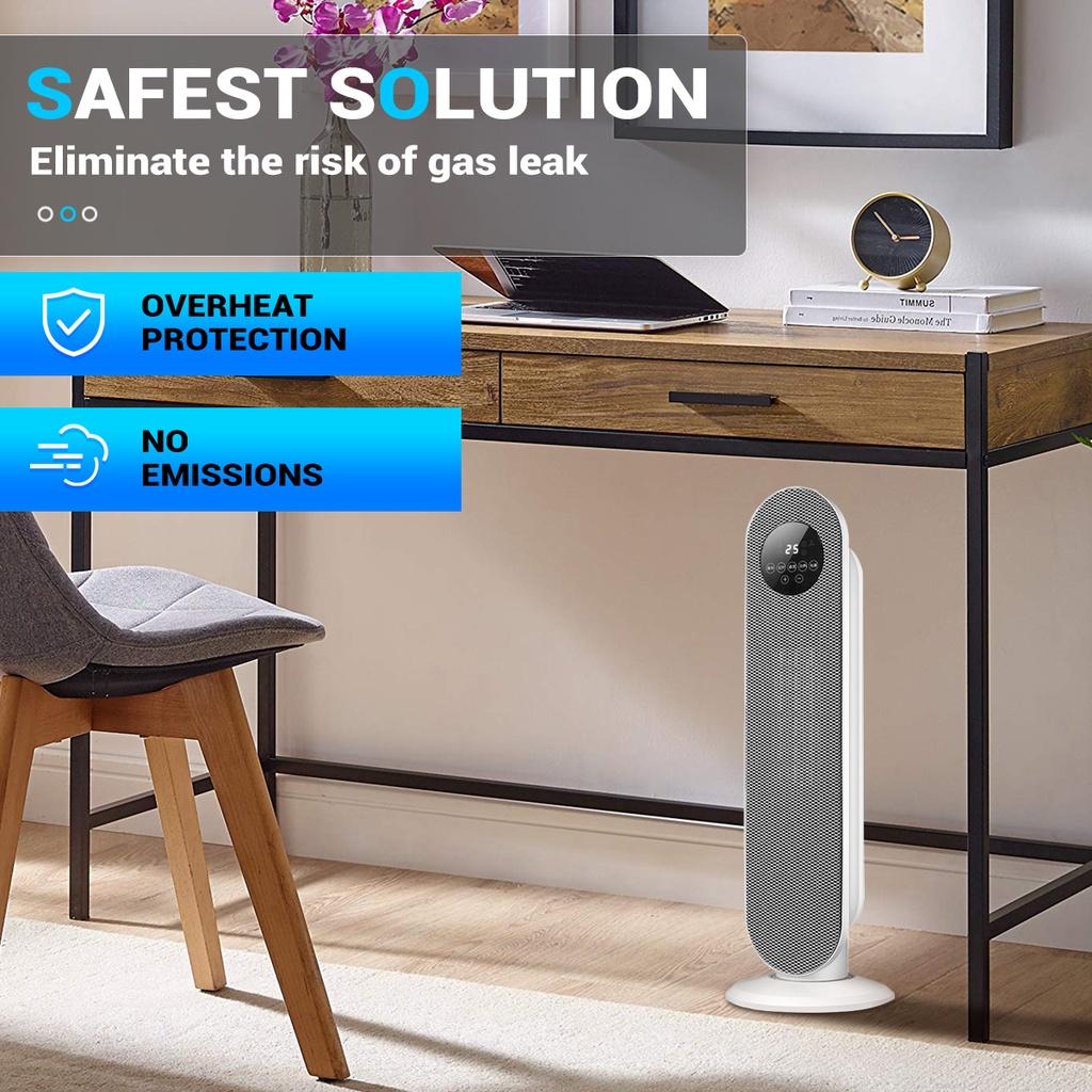 8 Вт/1300 Вт/2000 Вт Портативный электрический обогреватель Охладитель Полотенцесушитель Вентилятор Керамический нагреватель PTC Таймер Пульт ДУ 7,9*8,3*25,6''