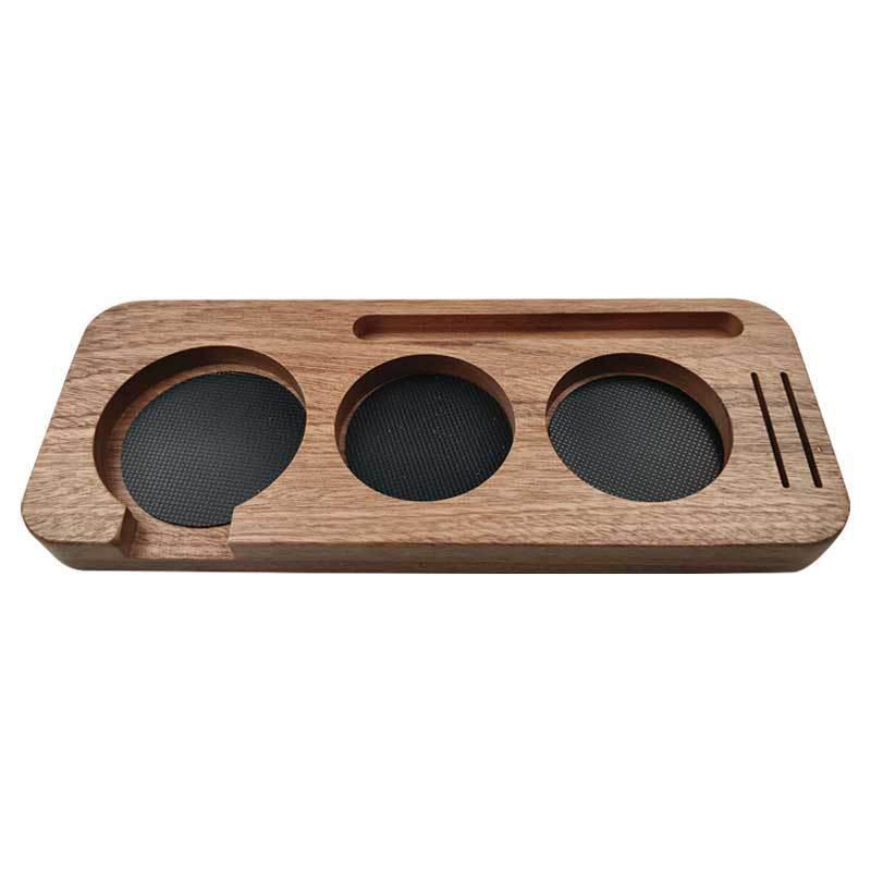 Universal Walnut & Beech Coffee Tamper and Accessory Storage Base