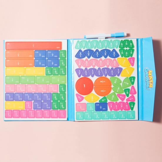 1 Set Magnetic Fraction Demonstration Book Fraction Learning Magnetic Tiles Circles Educational Fraction Puzzle Teaching Aid Math Manipulatives