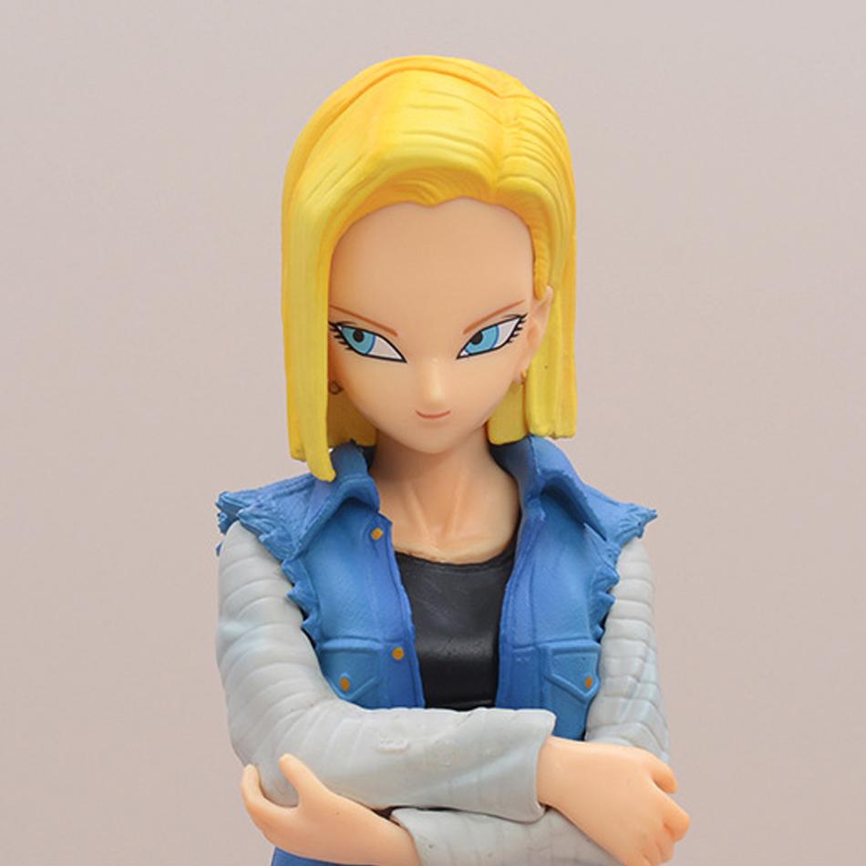 22 см Аниме Dragon Ball Z Андроид 17 18 Фигурка Андроид 18 ПВХ Фигурки Действия Коллекция Модель Игрушки для Детей Рождественские Подарки
