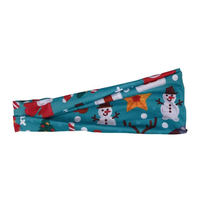 Merry Christmas Headbands for Women Hairband Sports Fitness Yoga Running Sweatband Snowman Snowflake Headwraps Fashion Headwear Hair Accessories Gifts