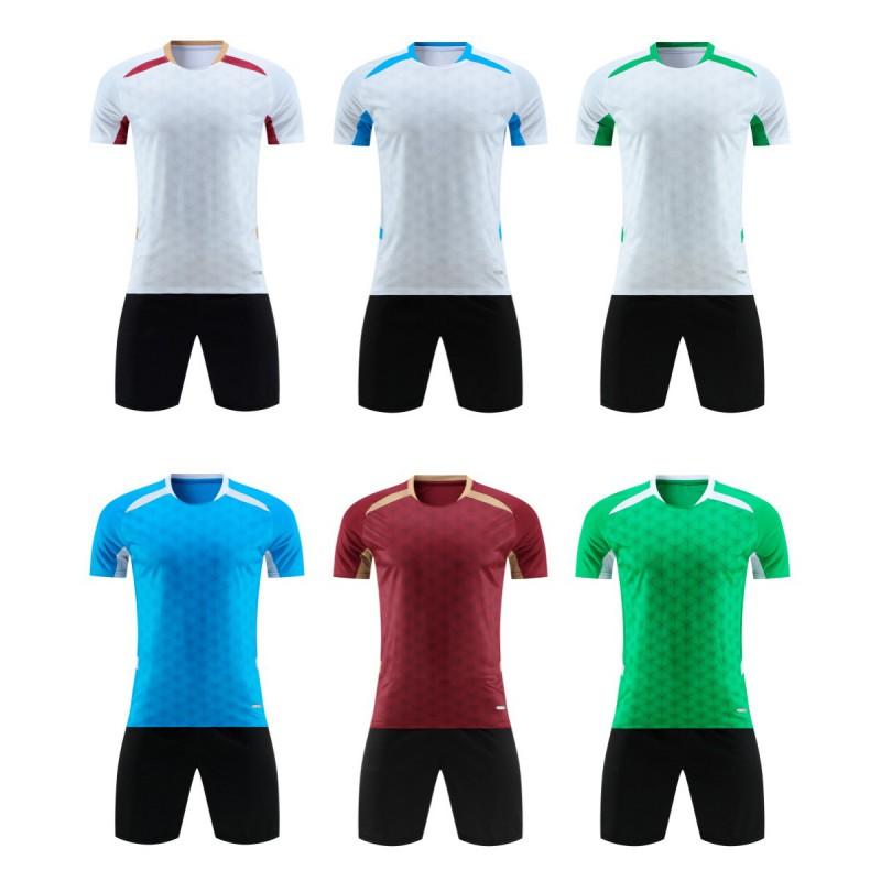Kids Adult Soccer Training Jersey Set Breathable Short Sleeve Sports Suit Boys Girls