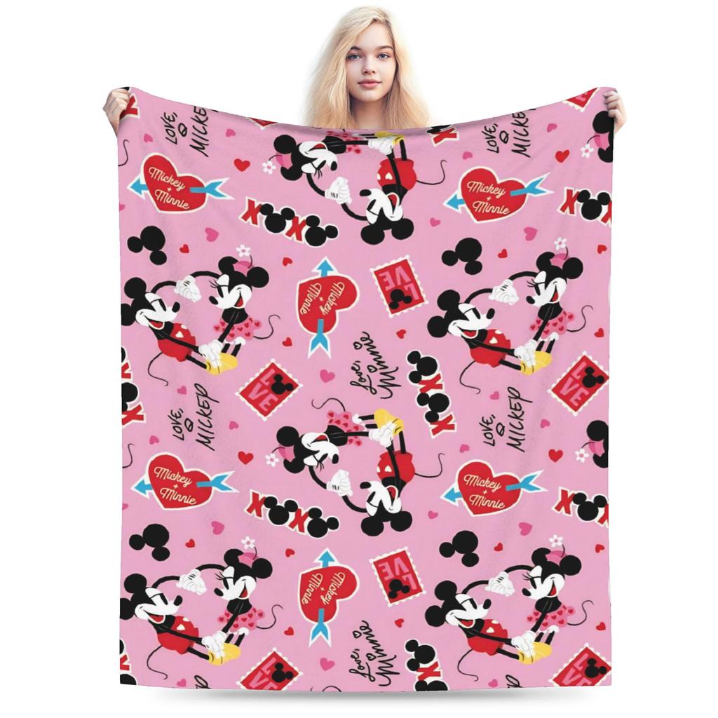 GUOYU Blanket Super Soft Valentines Day Mickeys And Minnies Throw Blanket Premium Fleece Flannel Bed Blanket Warm Plush Blankets All Season