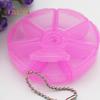 Round Shape 7 Grids Medicine Pill Plastic Storage Box Dispenser Holder Organizer Health Care