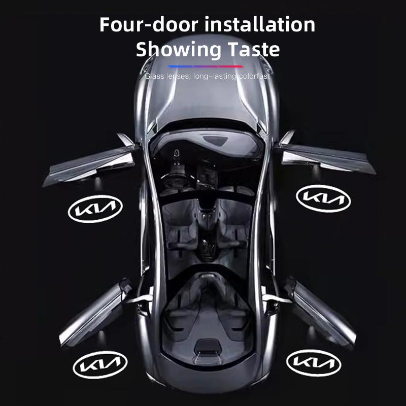 AAND1 2Pcs HD Car Door Welcome Lights Led Projector Lamp For KIA K5 K9 Ceed Sportage Carnival Stinger Forte Niro RIO Soul EV6 Sorento