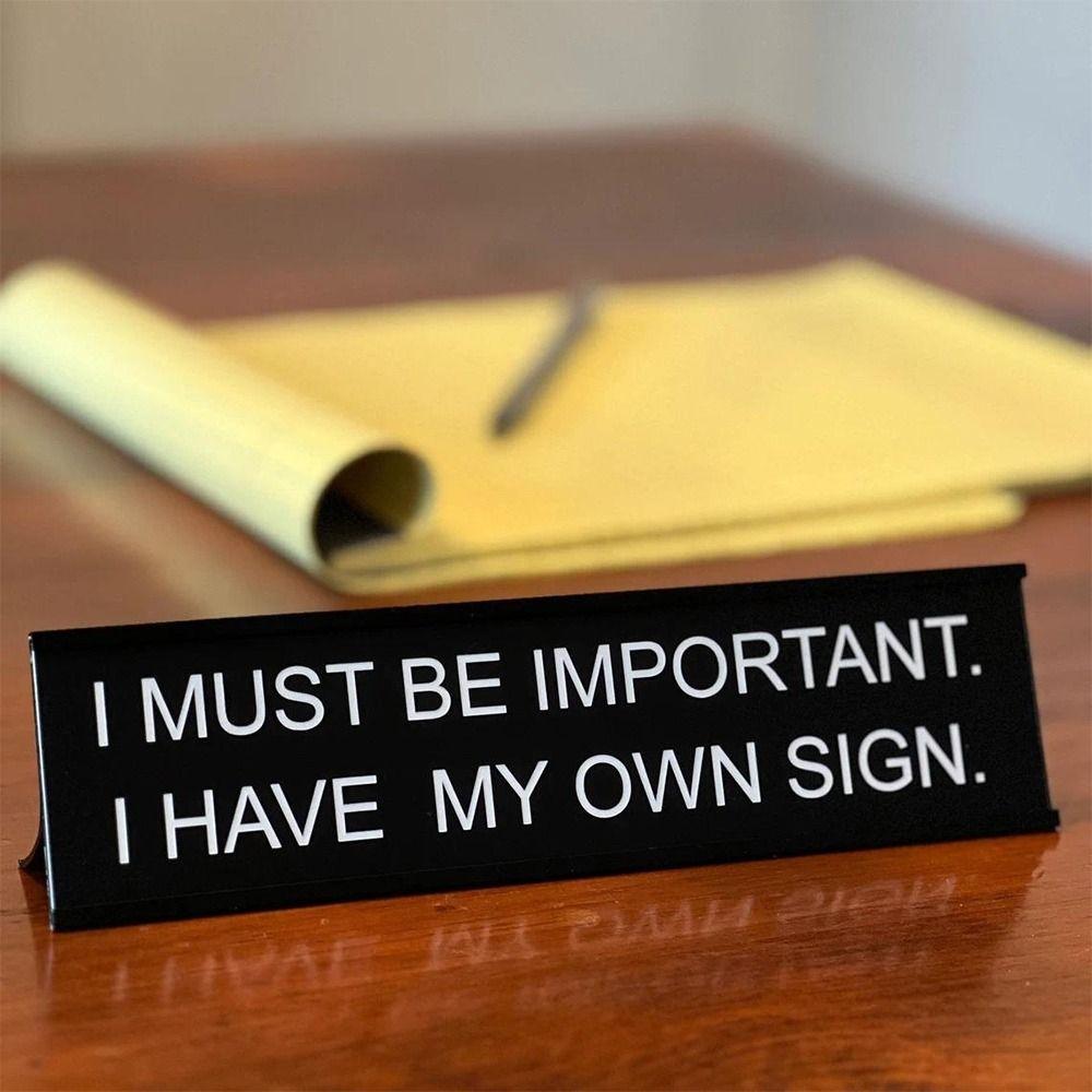 Creative Black Office Decor Sign Aluminium Alloy Lightweight Seating Sign Table Decoration Desk Sign Coworker Gift