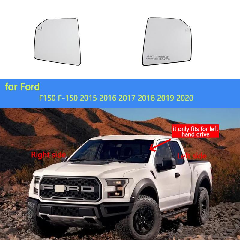 For Ford F150 F-150 2015- Car Exterior Rearview Mirror Lens With Heated Blind Spot Warning Auxiliary Accessories FL3Z17K707D