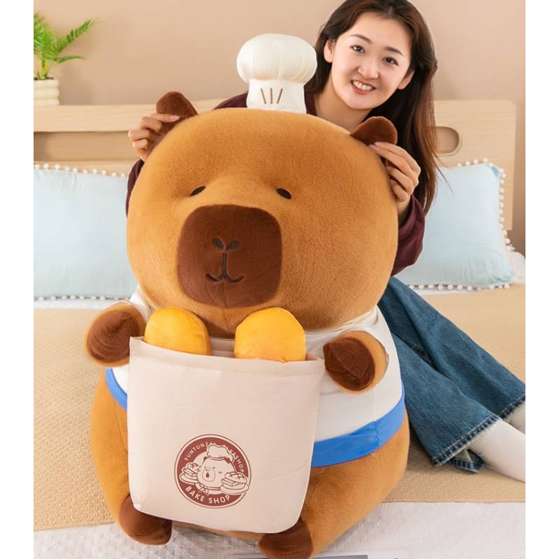 Chef Capybara Plush Toy Cartoon Animal Stuffed Doll Room Decoration Gift Kids