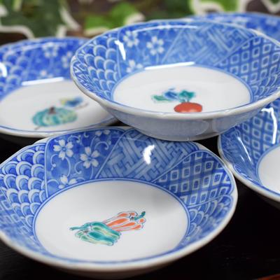 Маленький стильный набор Kutani для овощей в японском стиле, миска, посуда, посуда, миска, 5, украшение, керамика, столовые приборы,