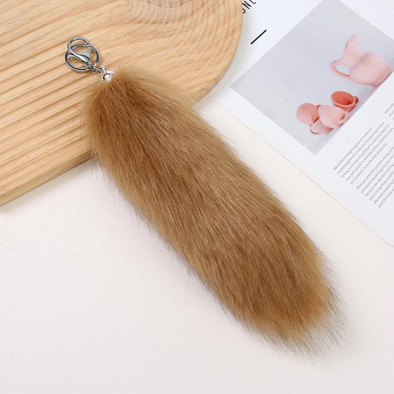 Women Girls Simulated Fox Tail Pendant Multiple Colors Decorative Keychain Furry Artificial Fur Fashion Gift Accessories
