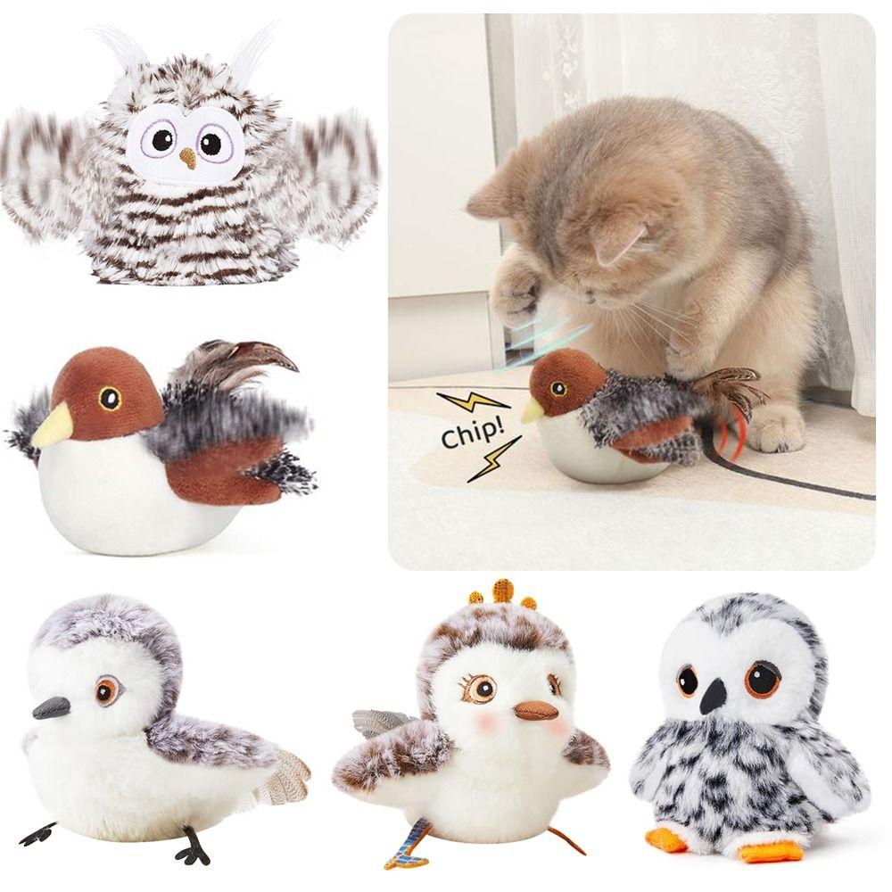 Подвесная интерактивная летающая птица, игрушка для кошек, USB-симуляция питомца, игрушка-сова