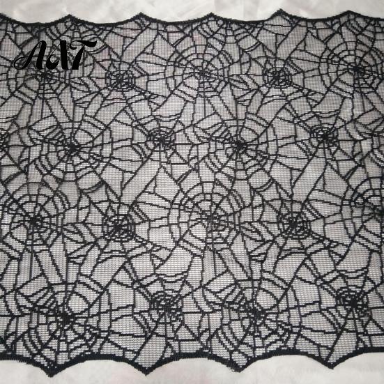 Versatile Coffee Table Runner Spider Web Runner, Black Lace Gothic Tablecloth Cobweb for Halloween Dining Decoration