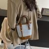 Популярная контрастная цветная сумка-ведро женская новая маленькая сумка модная портативная сумка через плечо текстурированная сумка-мессенджер