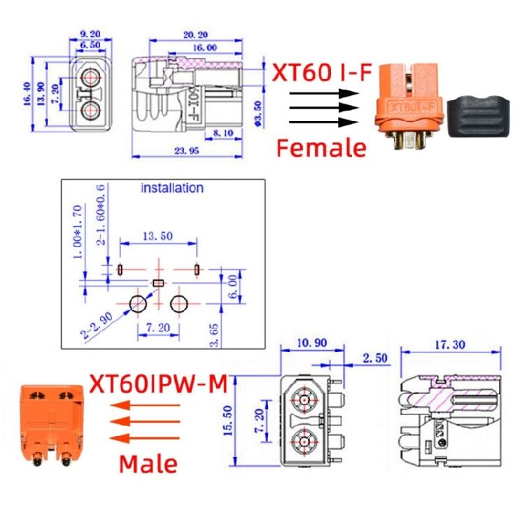 Кабель-переходник XT60IF (мама) на клемму типа O Идеально подходит для солнечной зарядки Обладает огнестойкими свойствами