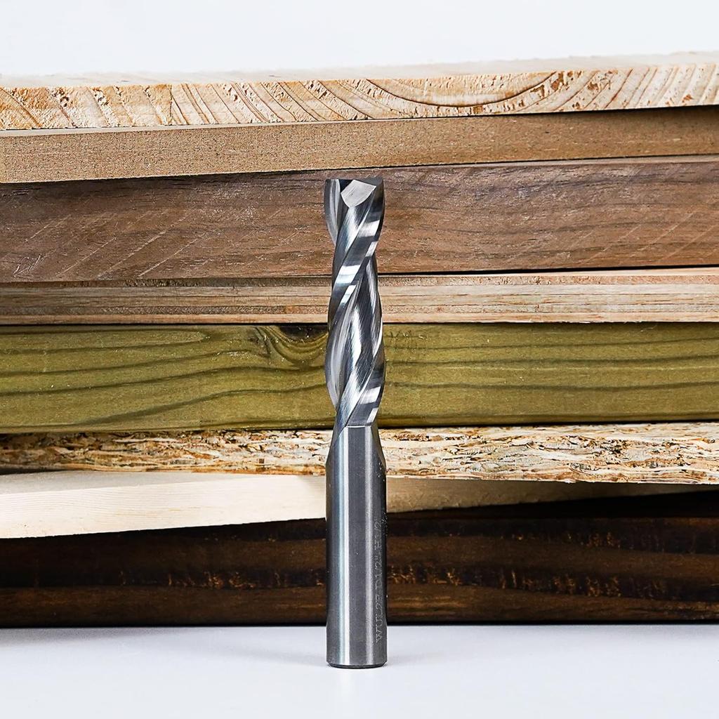 SpeTool Upcut Spiral Router Bits Extra Long (4 inch) with 1/2 Inch Shank , 1/2 Cutting Diameter Solid Carbide CNC Router Bits End Mill for Wood